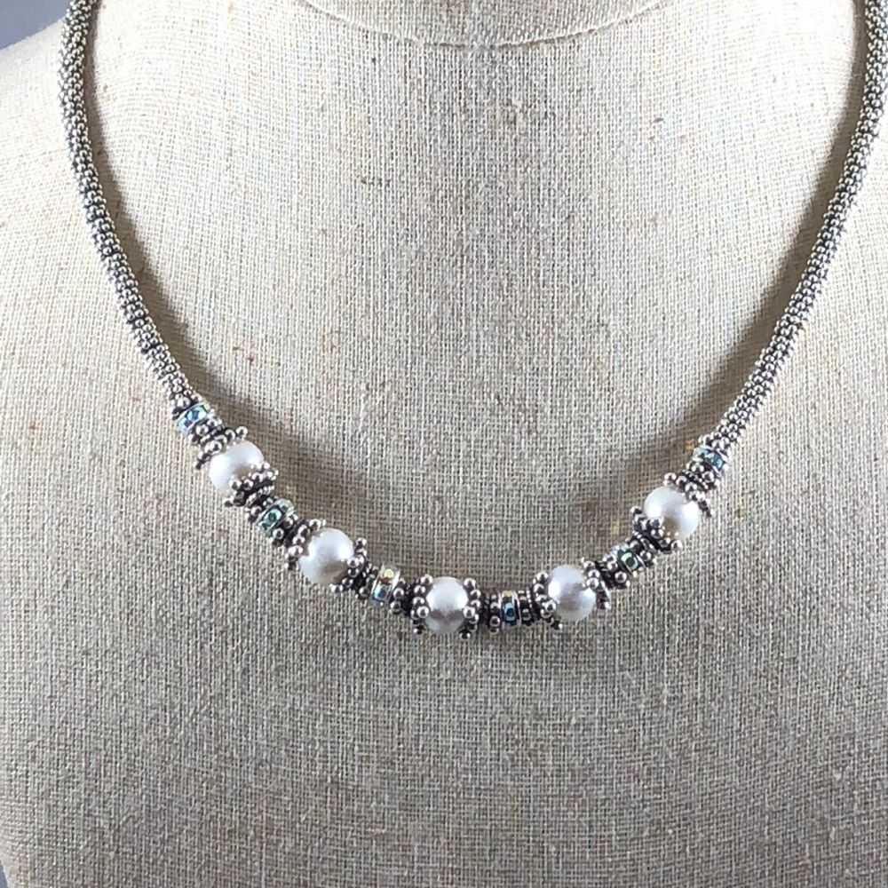 Opalescent crystal necklace
